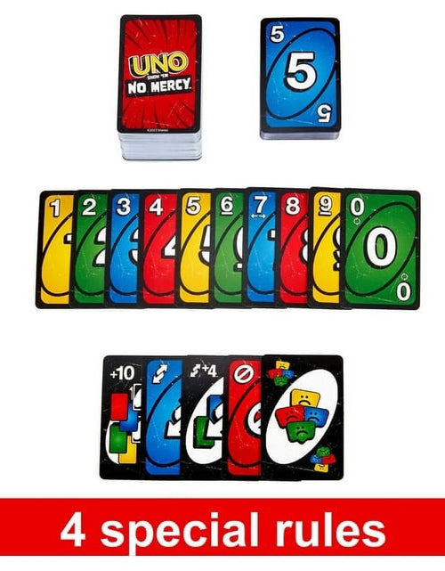 Load image into Gallery viewer, UNO Show Em No Mercy Card Game for Kids, Adults &amp; Family Night, Parties and Travel
