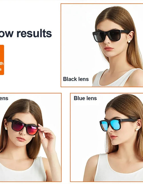 Load image into Gallery viewer, Smart Glasses Headset Wireless Bluetooth 5.0 Sunglasses Outdoor Sport Earphone Calling Music Anti-Blue Eyeglasses
