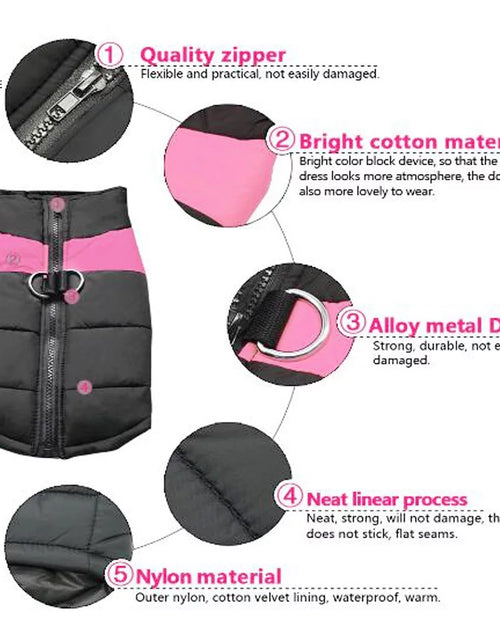 Load image into Gallery viewer, Waterproof Warm Dog Coat for Winter Pet Vest Jacket Clothes for Large Dogs (66Lb-110Lb) &quot;7Xl,Pink&quot;
