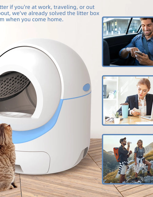 Load image into Gallery viewer, Self Cleaning Cat Litter Box, Automatic Litter Box with 2.4G Wifi APP Control , 40 Litter Liners&amp;Mat
