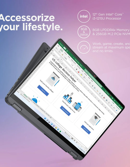 Load image into Gallery viewer, Ideapad Flex 5 14&quot; WUXGA Multi-Touch, Intel Core I3-1215U, 8GB RAM, Intel UHD Graphics, 256GB SSD, Win 11 Home in S Mode, Storm Grey, 82R7003WUS
