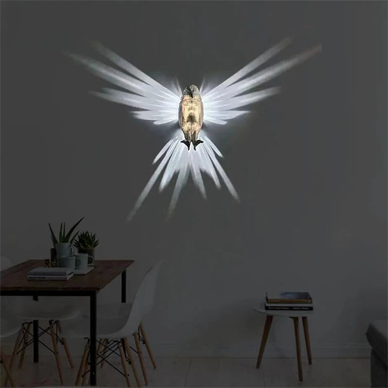 Wall Lamp Owl Eagle Shape Projector Modern Creative Atmosphere Sconce Light 3D Print Body Animal Lighting Lustre Halloween Xmas