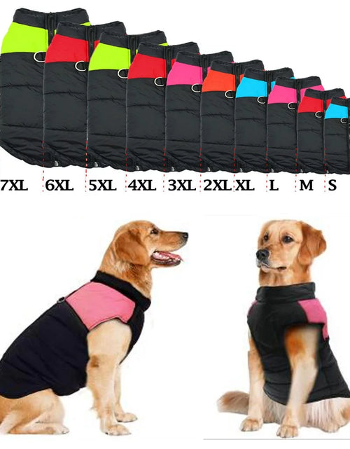 Load image into Gallery viewer, Waterproof Warm Dog Coat for Winter Pet Vest Jacket Clothes for Large Dogs (66Lb-110Lb) &quot;7Xl,Pink&quot;
