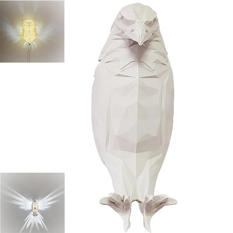 Wall Lamp Owl Eagle Shape Projector Modern Creative Atmosphere Sconce Light 3D Print Body Animal Lighting Lustre Halloween Xmas