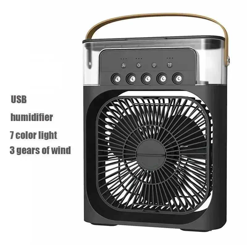 Portable Air Conditioner Fan Mini Evaporative Air Cooler with 7 Colors LED Light 1/2/3 H Timer 3 Wind Speeds and 3 Spray Modes