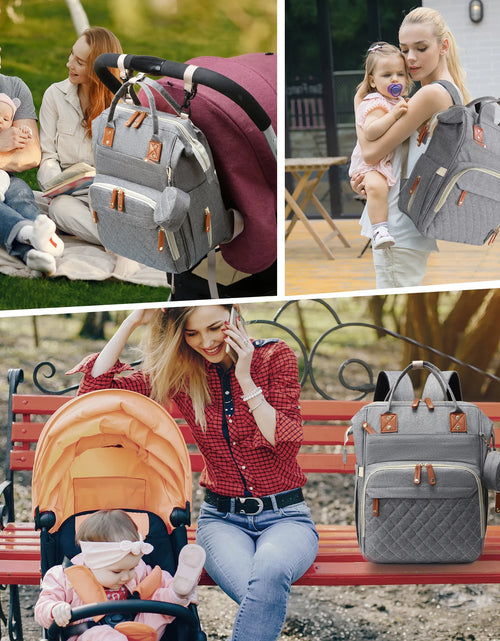 Load image into Gallery viewer, Diaper Bag Backpack, Portable Baby Bag Include Insulated Pocket, 3 in 1 Multi-Functional Travel Baby Diaper Bag with Diapers Changing Pad for Boys and Girls
