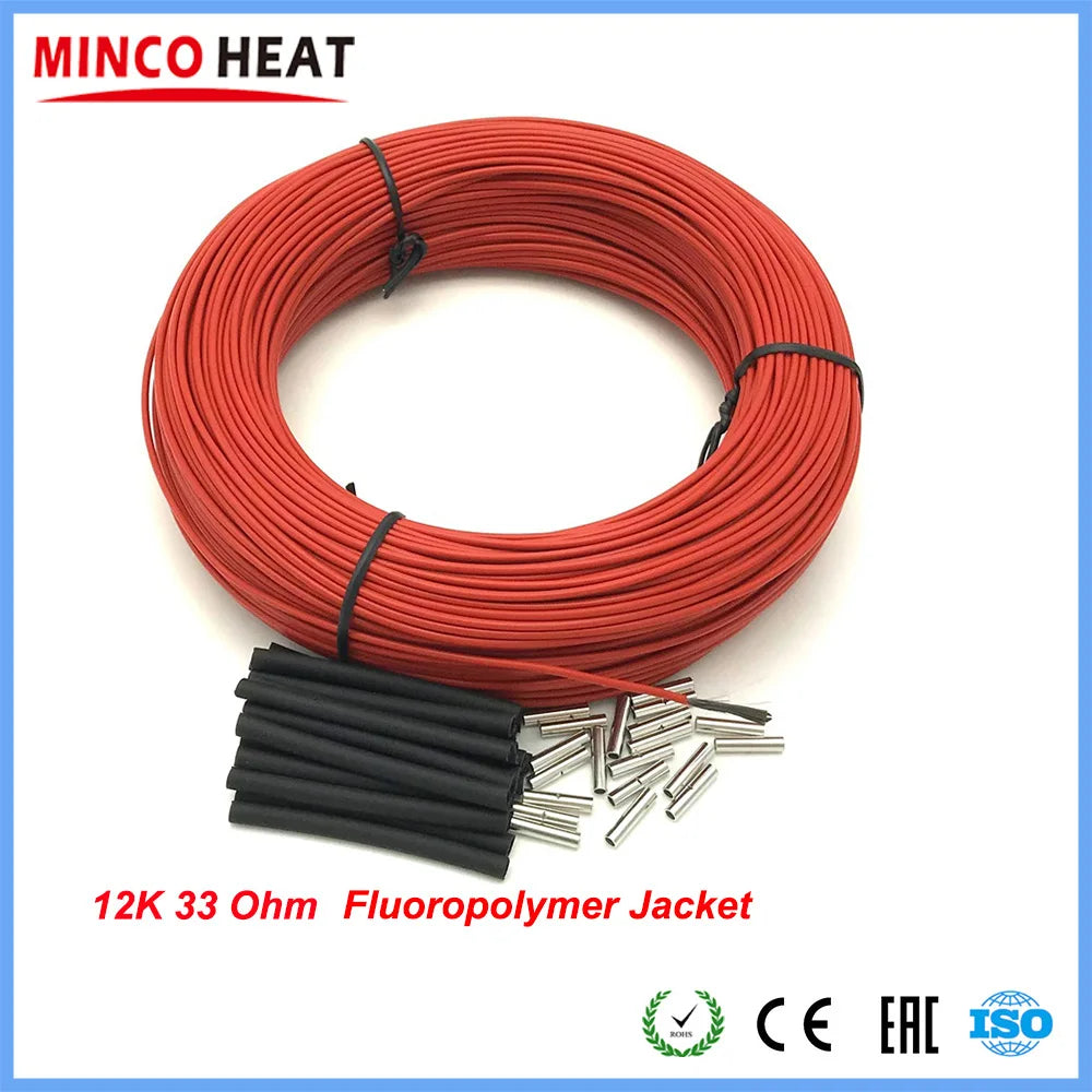 Fluoropolymer Carbon Fiber Heating Cable System 2Mm 12K 33Ohm Carbon Fiber Floor Electric Wire Hotline