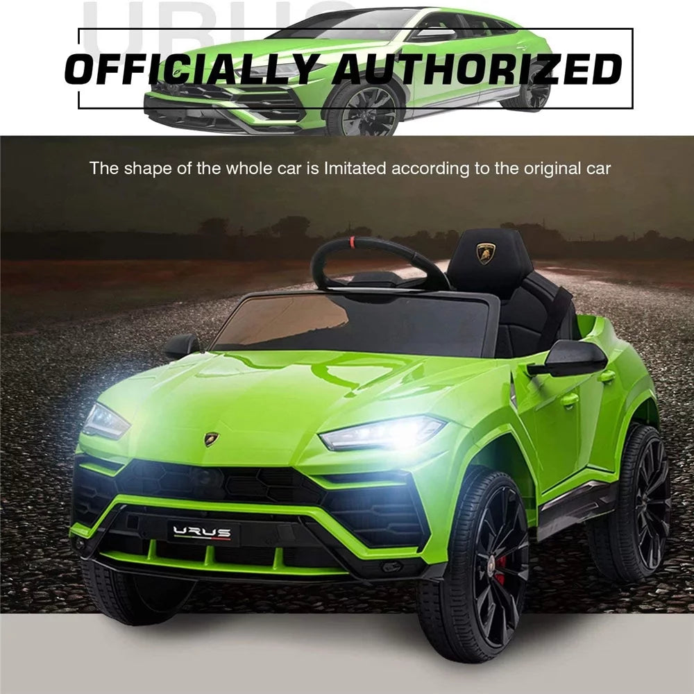 Lamborghini Urus 12V Electric Powered Ride on Car Toys for Girls Boys, Black Kids Electric Vehicles Ride on Toys with Remote Control, Foot Pedal, MP3 Player and LED Headlights, CL61