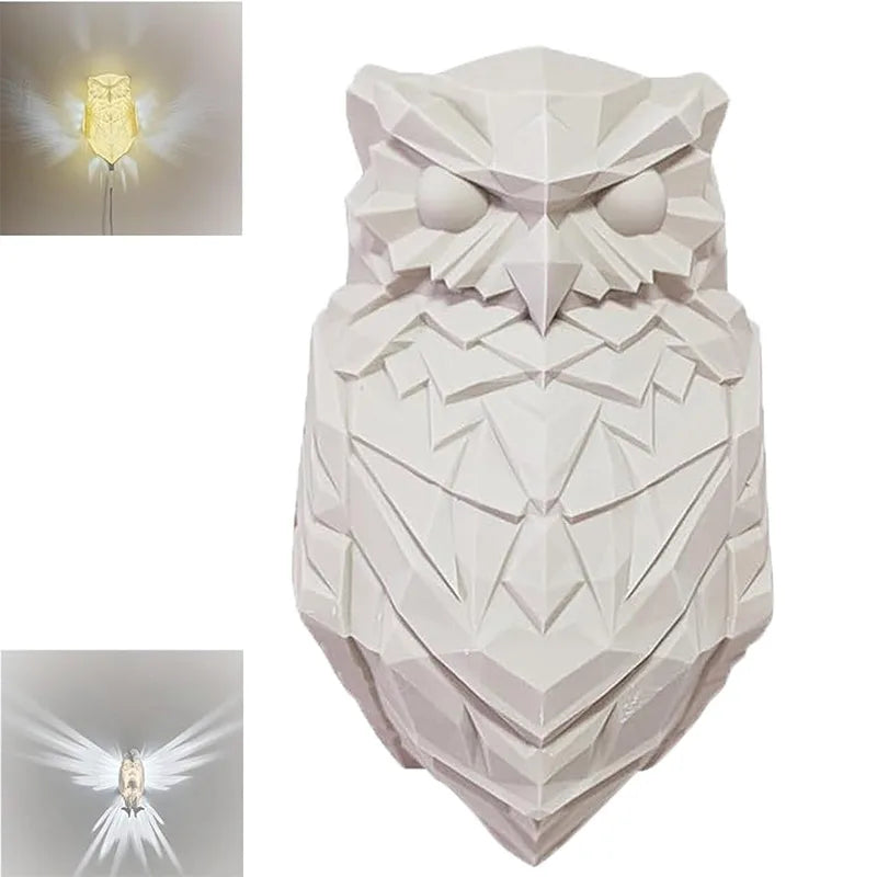 Wall Lamp Owl Eagle Shape Projector Modern Creative Atmosphere Sconce Light 3D Print Body Animal Lighting Lustre Halloween Xmas