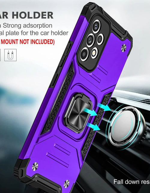 Load image into Gallery viewer, Samsung Galaxy S22 Ultra Case,  Ring Stand Shockproof Cover+Screen Protector-Purple
