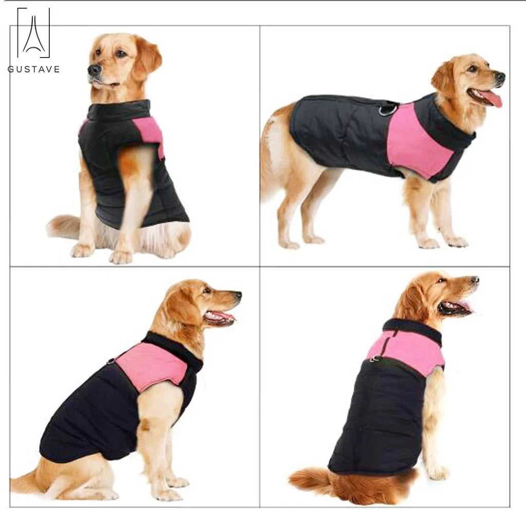 Waterproof Warm Dog Coat for Winter Pet Vest Jacket Clothes for Large Dogs (66Lb-110Lb) "7Xl,Pink"