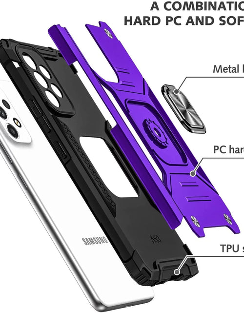 Load image into Gallery viewer, Samsung Galaxy S22 Ultra Case,  Ring Stand Shockproof Cover+Screen Protector-Purple
